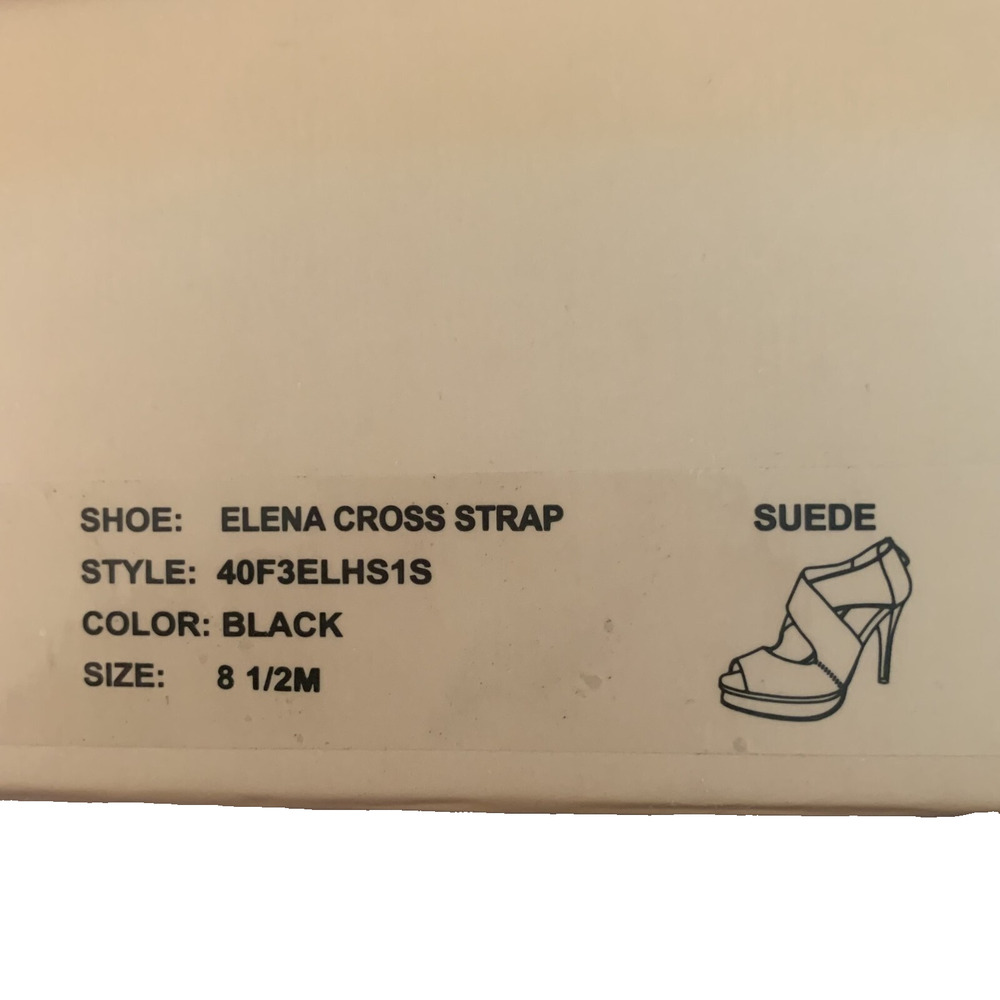 MICHAEL KORS ELENA CROSS STRAP BLACK SUEDE HEELS 8.5M- EUC -WORN ONCE! - Picture 13 of 14